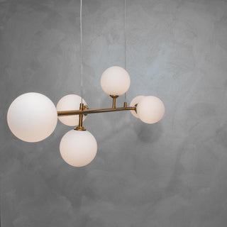 Lampadario a sospensione 6 sfere lampada decorativa bronzo attacco G9