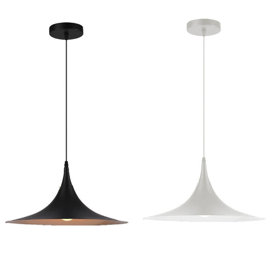 Lampadario a sospensione stile contemporaneo in metallo decorativo attacco E27 luce tavolo cucina nero o bianco