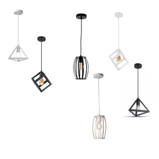 Lampadario da soffitto a sospensione 3d stile geometrico forma E27