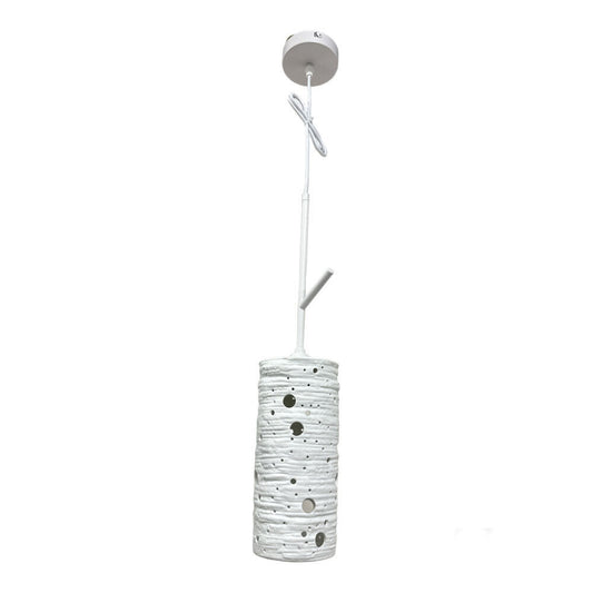 Lampadario in ceramica traforata lampada pendente E27 da tavolo punto luce illuminazione soggiorno camera da letto