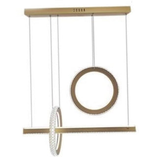 Lampadario led oro 80 watt cristalli in acrilico luce 6500k 4000k