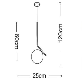 Lampadario a sospensione in metallo bronzo con sfera bronzo attacco G9