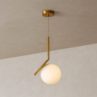 Lampadario a sospensione in metallo bronzo con sfera bronzo attacco G9