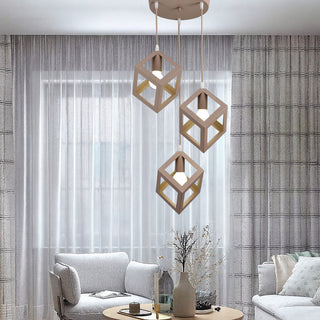 Lampadario a sospensione con 3 cubi 3d stile geometrico attacco E27