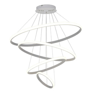 Lampadario LED 86W 4 cerchi tecnologia CCT installabile in vari modi