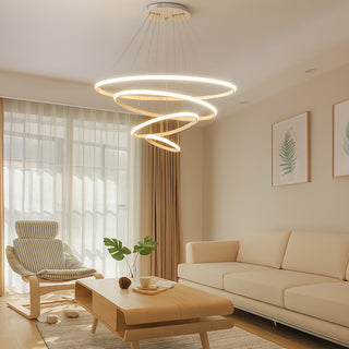 Lampadario LED 86W 4 cerchi tecnologia CCT installabile in vari modi