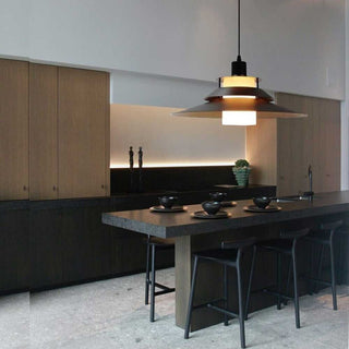 Lampadario industriale pendente nero metallo paralume in vetro E27