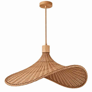 Lampadario a sospensione in legno e Bambù Naturale Ø 53 cm E27