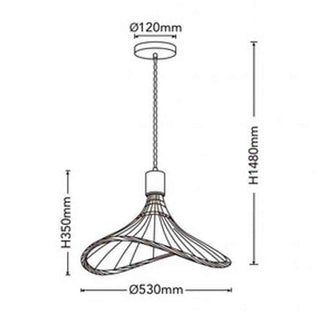 Lampadario a sospensione in legno e Bambù Naturale Ø 53 cm E27