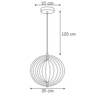 Lampadario a sospensione decorativo lampada in 3d in metallo E27