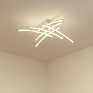 Plafoniera lampadario led da soffitto 38W con 6 fasce curve CCT
