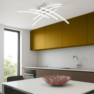 Plafoniera lampadario led da soffitto 38W con 6 fasce curve CCT