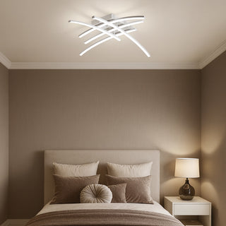 Plafoniera lampadario led da soffitto 38W con 6 fasce curve CCT