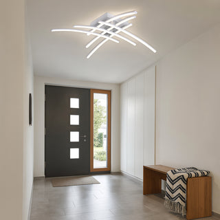 Plafoniera lampadario led da soffitto 38W con 6 fasce curve CCT