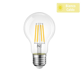 Lampadina led filamento vetro E27 4 watt luce 6500k 3000k 4000k A60