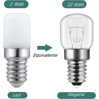 2 Lampadina led E14 2 watt per frigorifero lampadario macchina cucire lampadine
