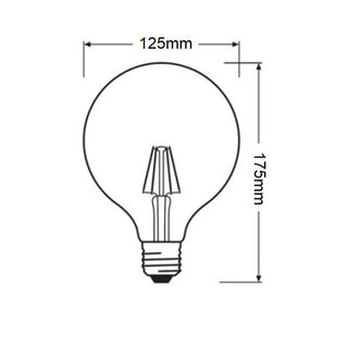 Lampadina led filamento in vetro trasparente 8W E27 globo G125 2700k