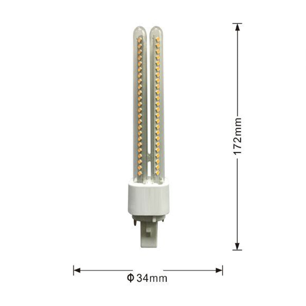 Lampadina led tubolare attacco G24 15 Watt 2pin luce fredda 6500k calda 3000k naturale 4000k risparmio