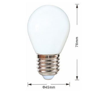 Lampadina led filamento opaca 4 watt G45 E27  luce 6500k 2700k 4000k
