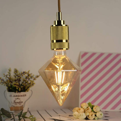 Lampadina led a filamento vintage retro e27 4 watt lampada decorativa ambra prisma 350 lumen