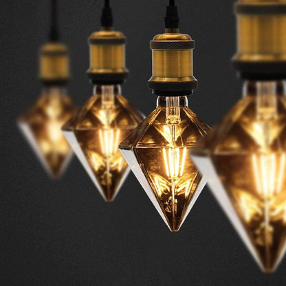 Lampadina led a filamento vintage retro e27 4 watt lampada decorativa ambra prisma 350 lumen