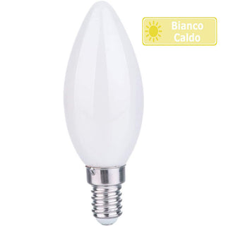Lampadina led filamento opaca 4W E14 candela luce 6500k 2700k 4000K