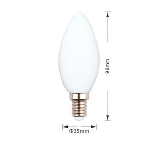 Lampadina led filamento opaca 4W E14 candela luce 6500k 2700k 4000K