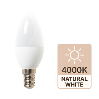 Lampadina led E14 6 watt candela luce fredda calda e naturale