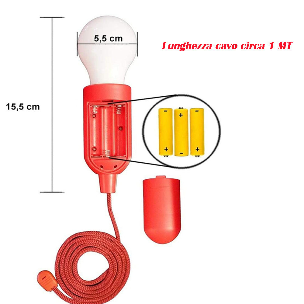 Lampadina a led portatile a batteria 3 watt lampadine colorate per casa campeggio decorazione