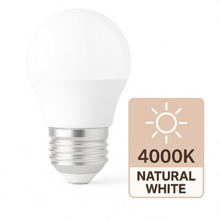 Lampadina led a sfera 8 watt E27 luce fredda calda naturale