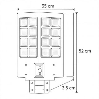 Lampione faro pannello solare 1600W con palo sensore di passaggio IP66