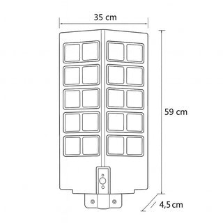 Lampione faro pannello solare 2000W con palo sensore di passaggio IP66