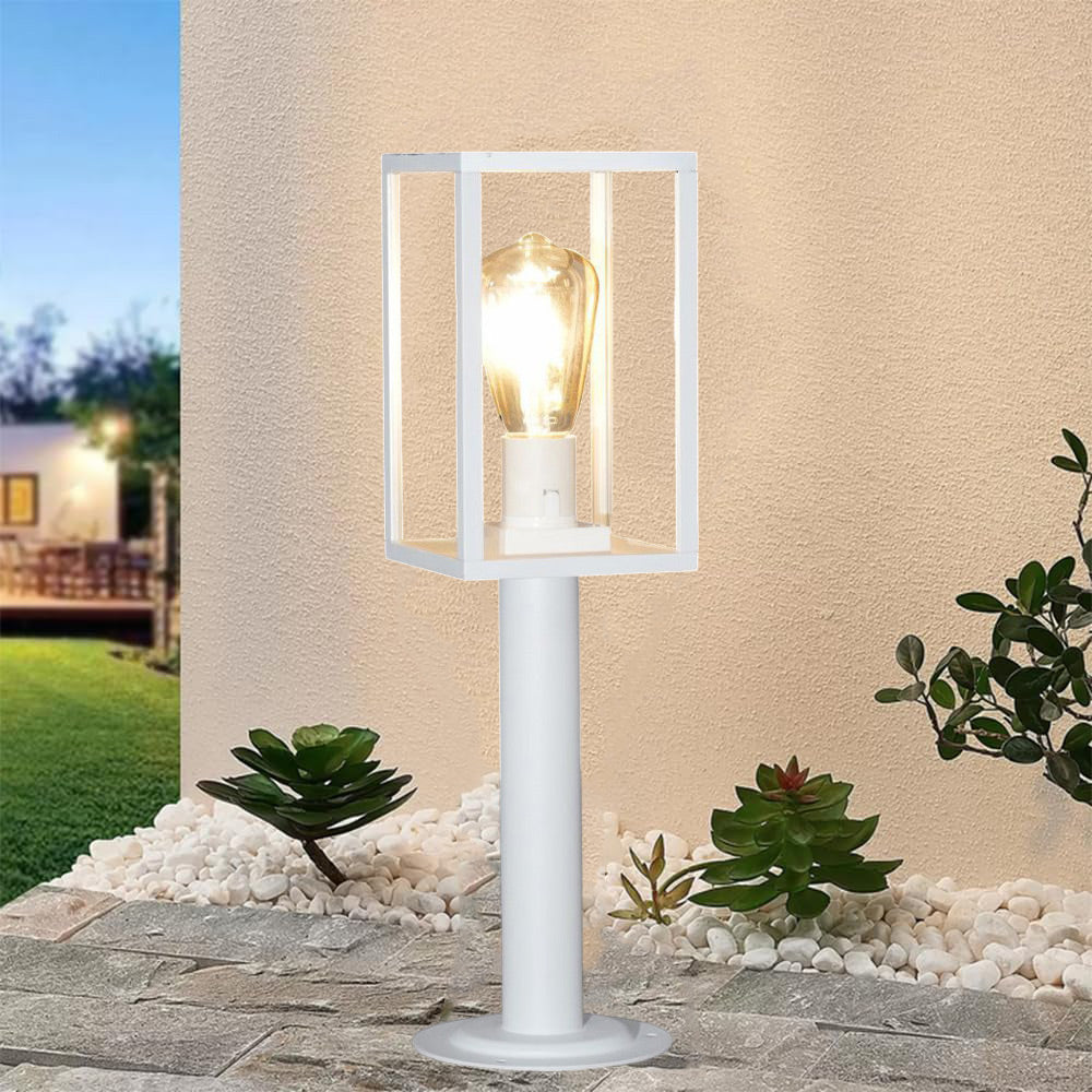 Lampione da giardino 48 cm lampioncino da terra per vialetti bianco o nero con attacco E27 IP44