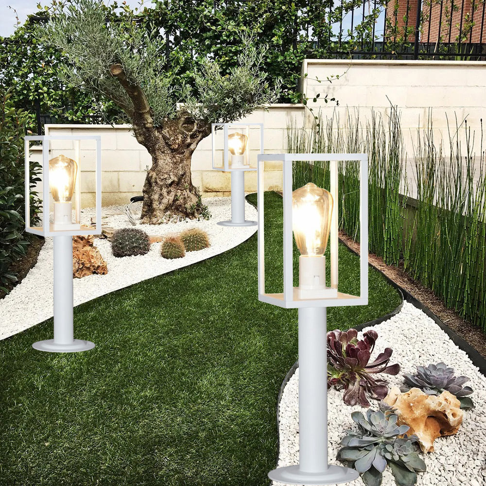 Lampione da giardino 48 cm lampioncino da terra per vialetti bianco o nero con attacco E27 IP44