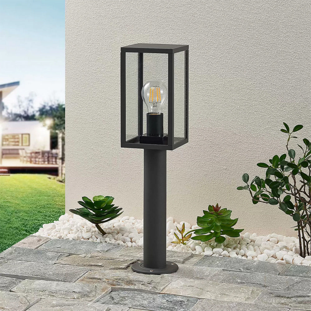 Lampione da giardino 48 cm lampioncino da terra per vialetti bianco o nero con attacco E27 IP44