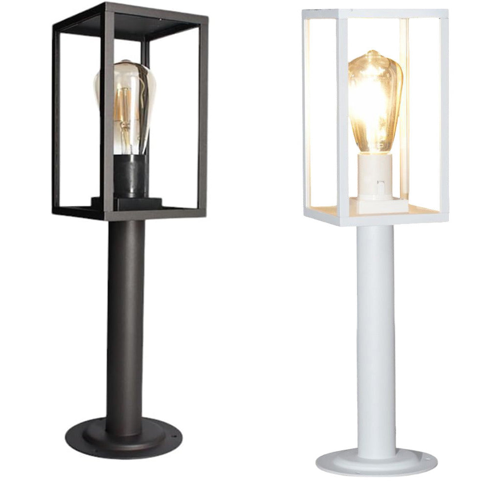 Lampione da giardino 48 cm lampioncino da terra per vialetti bianco o nero con attacco E27 IP44