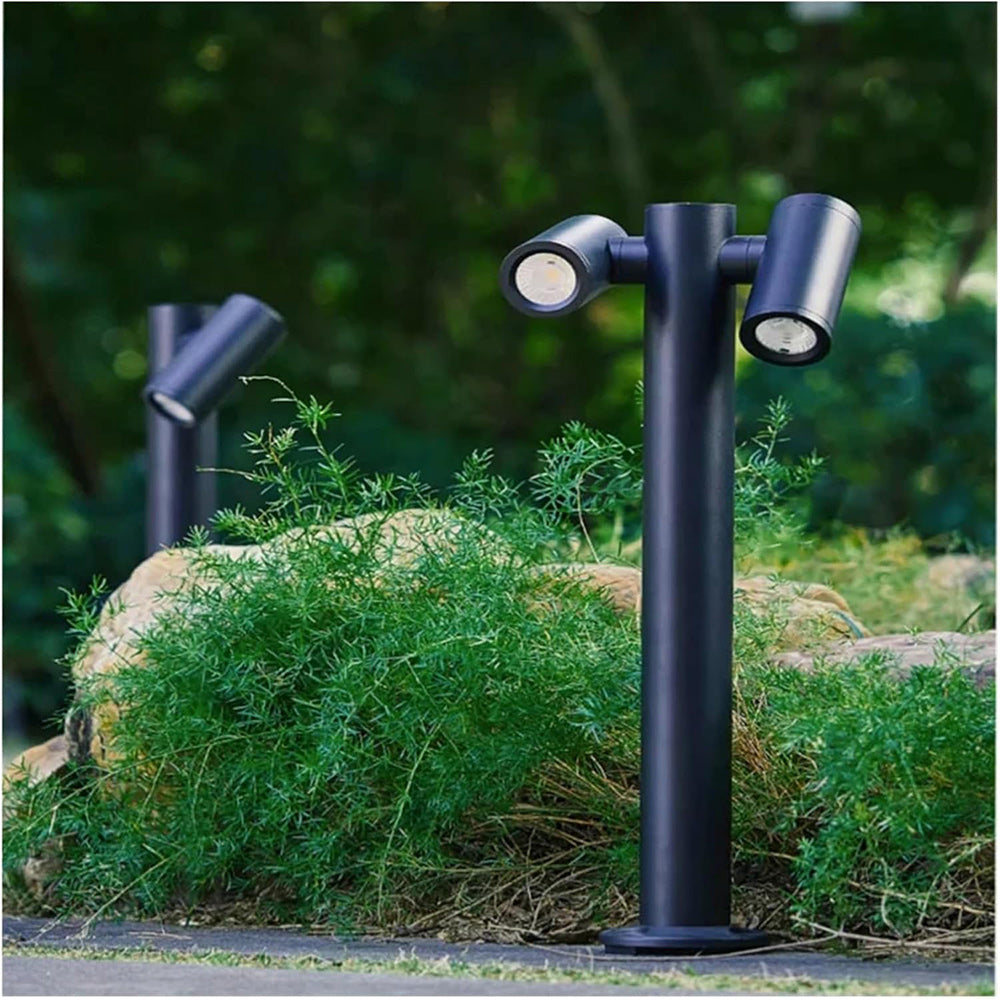 Lampione da giardino moderno con diffusori orientabili lampada per esterno attacco GU10 IP44