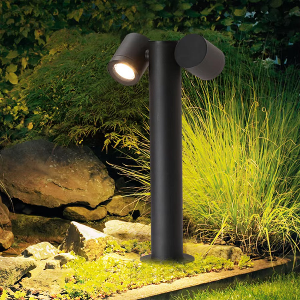 Lampione da giardino moderno con diffusori orientabili lampada per esterno attacco GU10 IP44