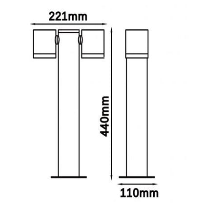 Lampione da giardino moderno con diffusori orientabili lampada per esterno attacco GU10 IP44