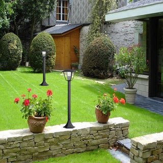 Lampione giardino 86 cm lanterna  con attacco E27 grigio e bianco IP44
