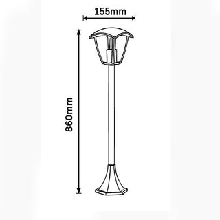 Lampione giardino 86 cm lanterna  con attacco E27 grigio e bianco IP44