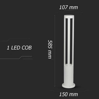 Lampione giardino bianco led cob 12 watt x vialetti per giardino IP65