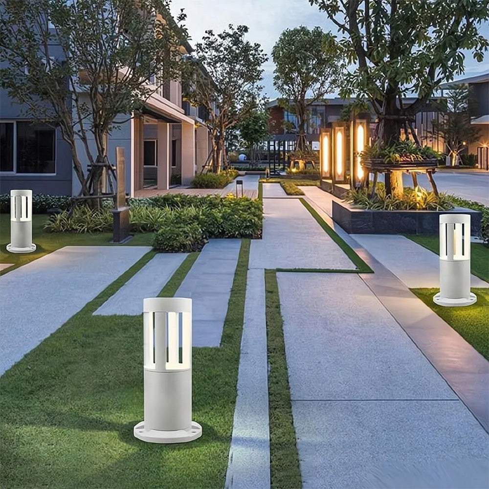 Lampione da giardino 12 watt lampada led cob palo per esterni 30 cm luce fredda 6500k calda 3000k naturale 4000k
