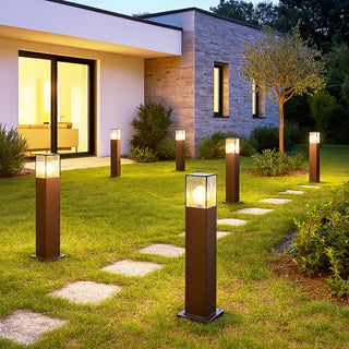 Lampione giardino x vialetti lampioncino rosso ruggine x esterno IP44
