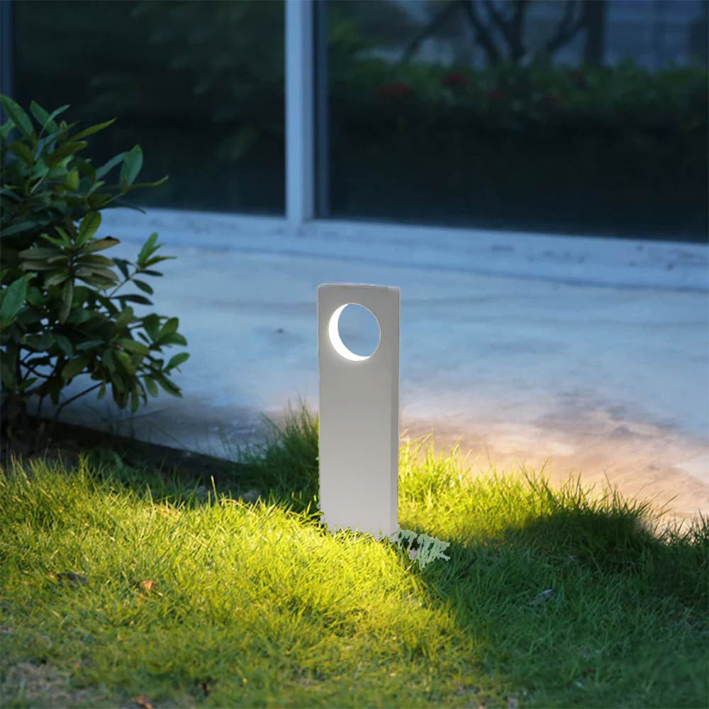 Lampione da giardino 12 watt lampada bianco con cerchio led cob palo per esterni 50 cm luce fredda 6500k calda 3000k naturale 4000k