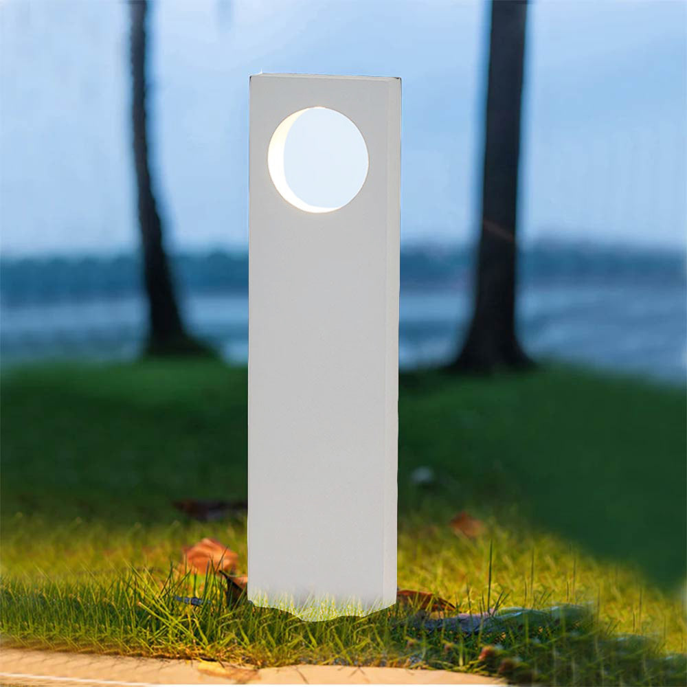 Lampione da giardino 12 watt lampada bianco con cerchio led cob palo per esterni 50 cm luce fredda 6500k calda 3000k naturale 4000k