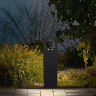 Lampione da giardino 12 watt lampada nero con cerchio led cob palo per esterni 50 cm luce fredda 6500k calda 3000k naturale 4000k