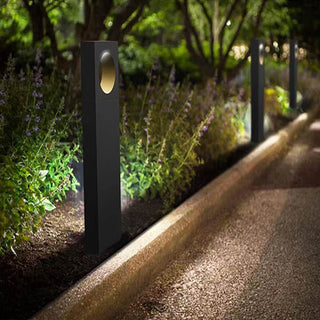 Lampione da giardino 12 watt lampada nero con cerchio led cob palo per esterni 50 cm luce fredda 6500k calda 3000k naturale 4000k