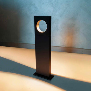 Lampione da giardino 12 watt lampada nero con cerchio led cob palo per esterni 50 cm luce fredda 6500k calda 3000k naturale 4000k