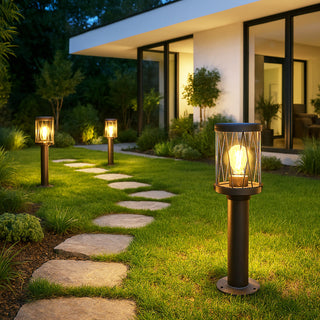 Lampione in alluminio da giardino lampioncino rosso ruggine IP44